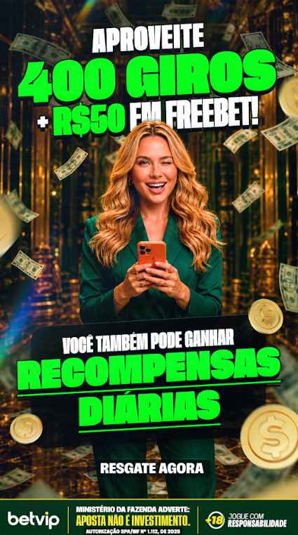 Oferta BetVip 400 giros e R$50 em freebet